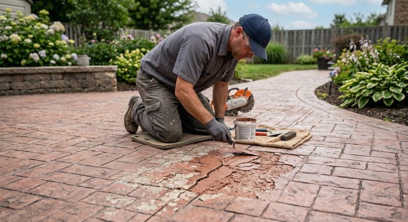 Decorative Concrete Repair in Boerne, TX