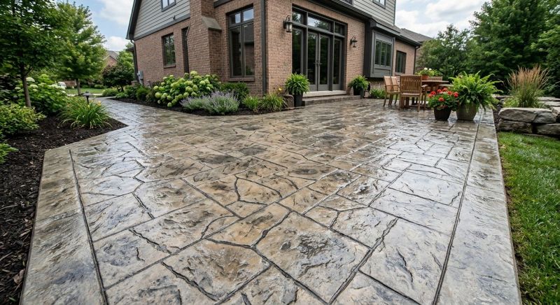 Stamped Concrete Patio Installation in Frisco, TX