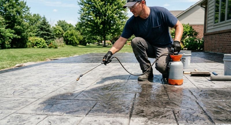 Stamped Concrete Staining in Fort Worth, TX