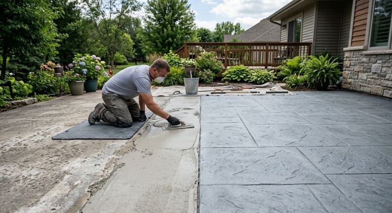 Stamped Overlay Installation in Frisco, TX